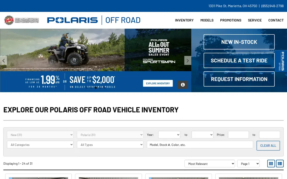 Big Hometown Motorsports website