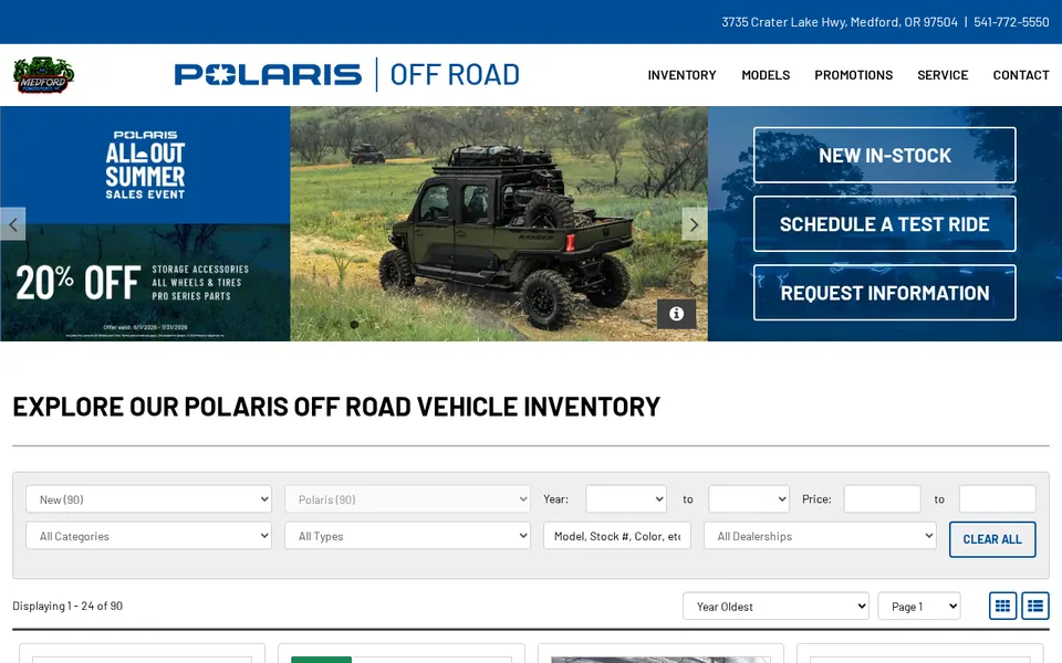 Medford Power Sports website