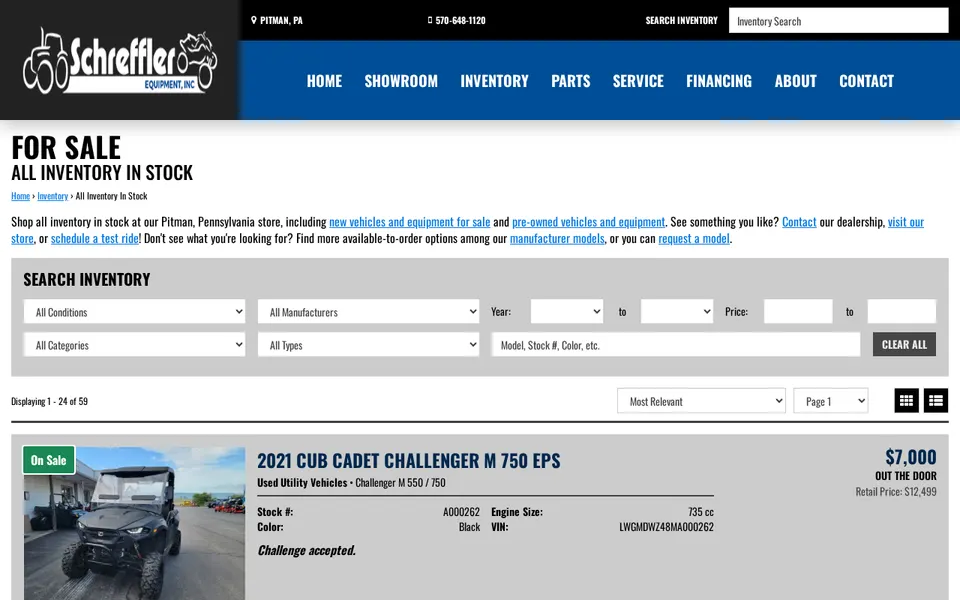Schreffler Equipment Inc website