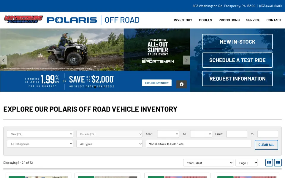 Waynesburg Powersports North website