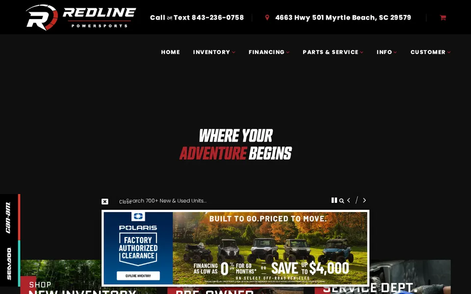 Redline Powersports website