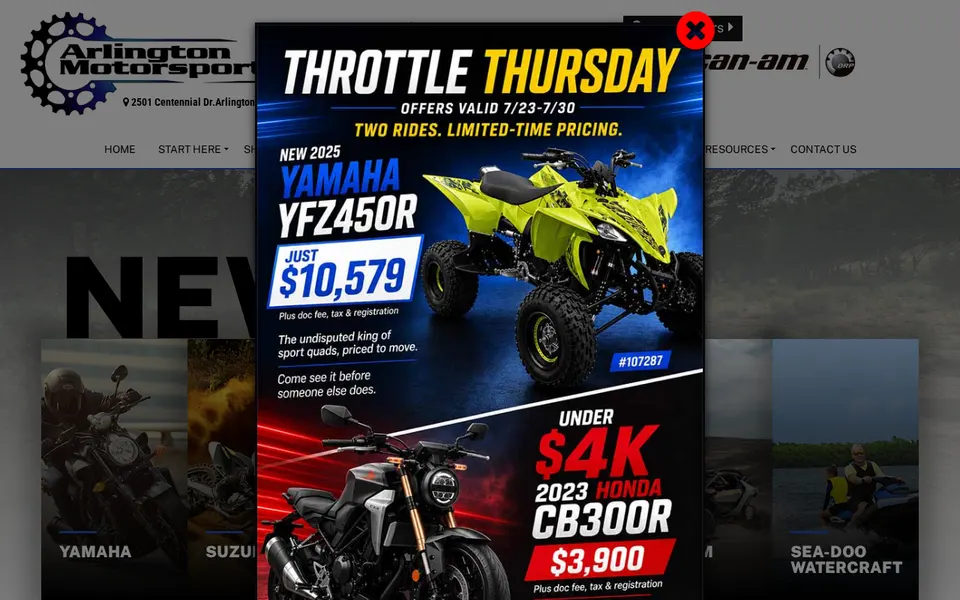 Arlington Motorsports website