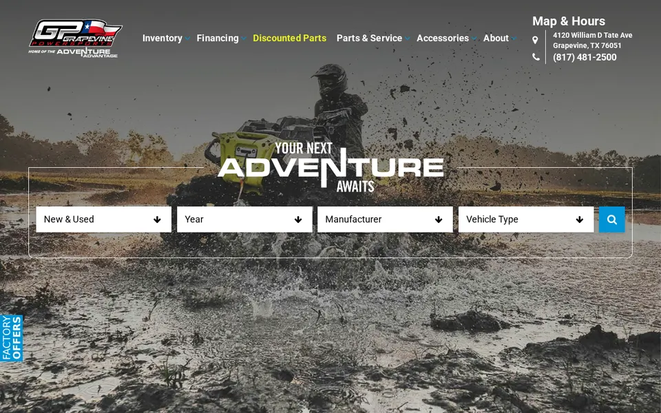 Grapevine Powersports website