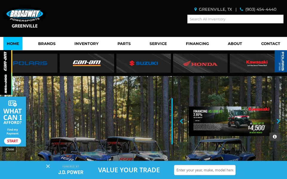 Broadway Powersports website
