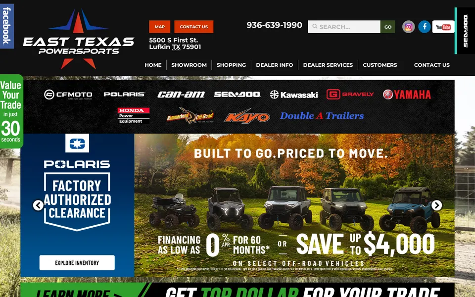 East Texas Powersports-Lufkin website