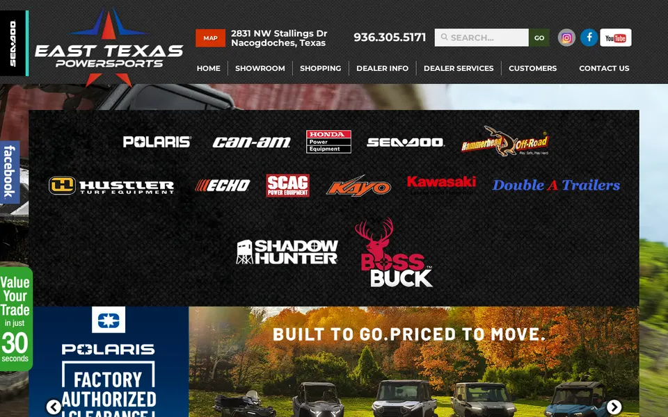 East Texas Powersports-Nacagdoches website