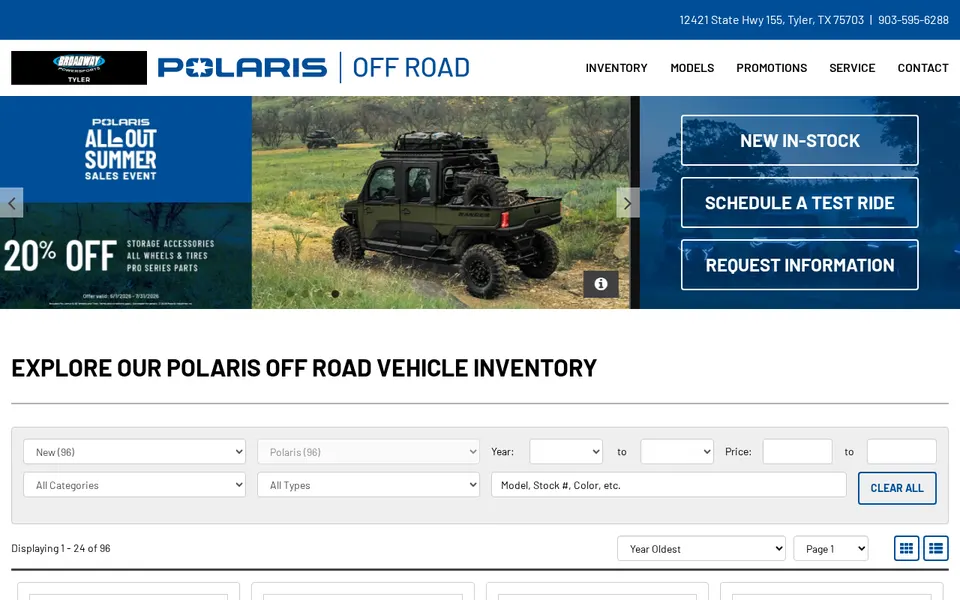 Broadway Powersports website