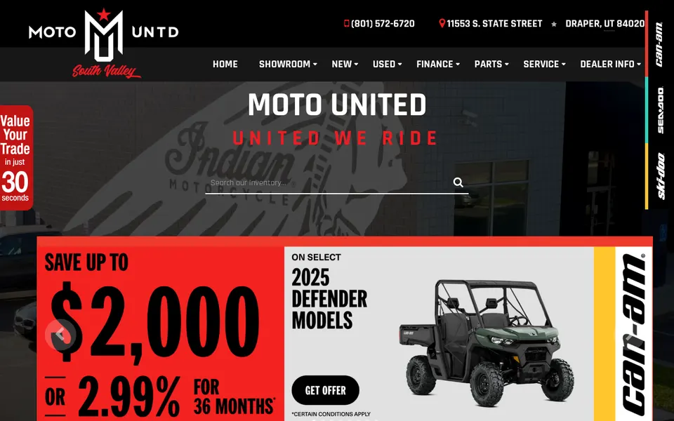 Moto United Powersports website