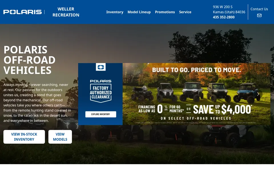 Weller Recreation website