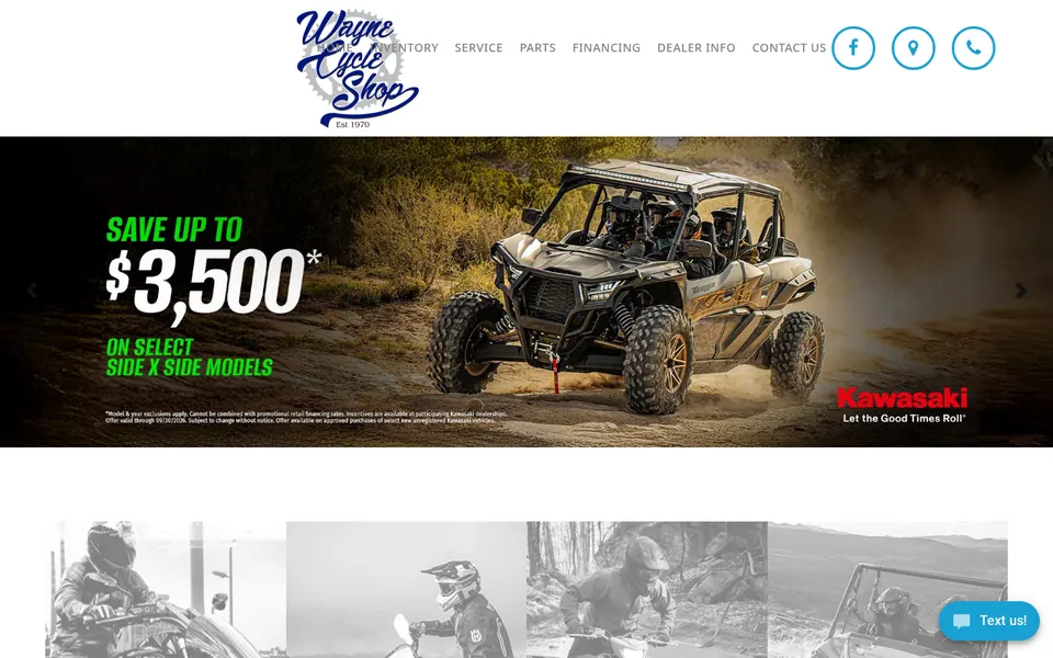 Wayne Cycle Shop website
