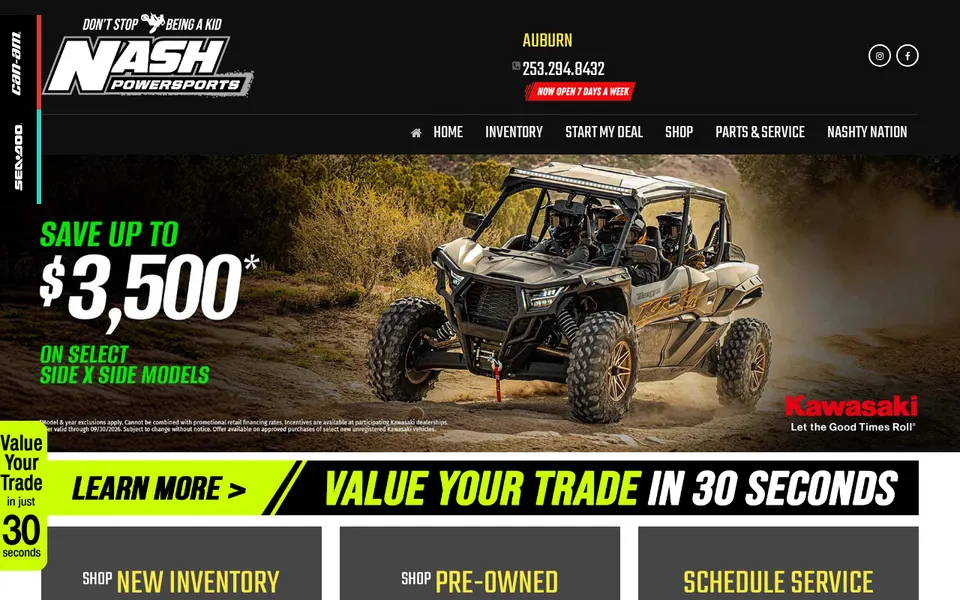 Nash Powersports Auburn website