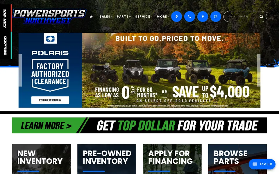Powersports Northwest website