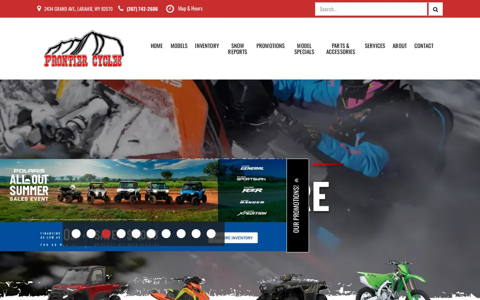 Frontier Cycles website