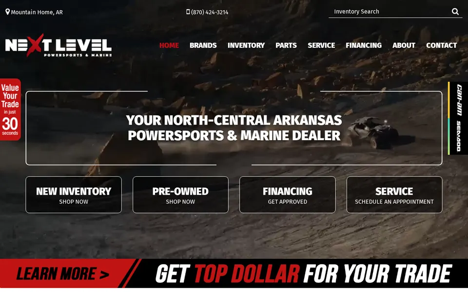 Next Level Powersports website