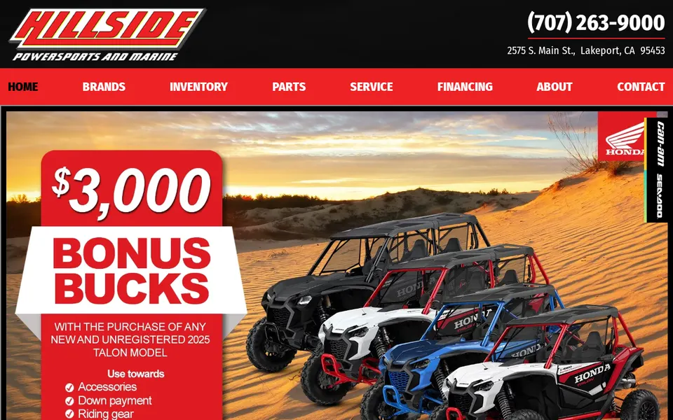 Hillside Powersports Marine website
