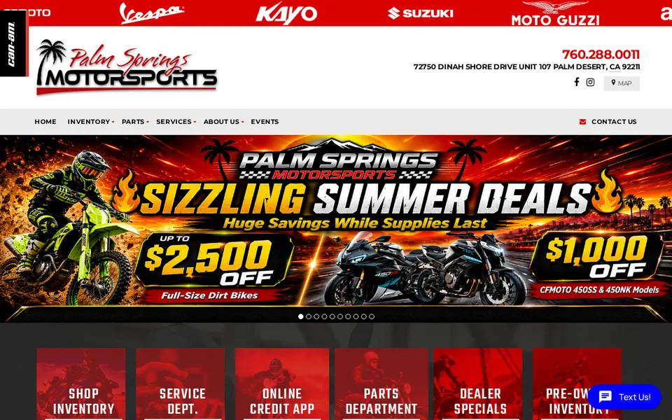 Palm Springs Motorsports website