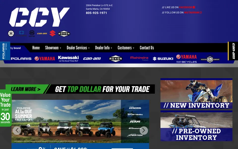 Central Coast Yamaha Polaris Suzuki website