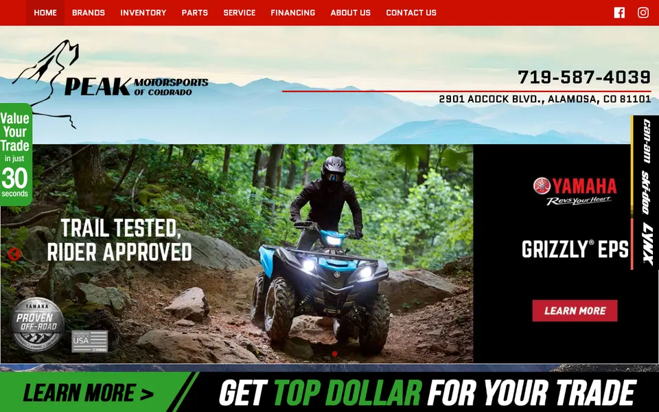 Peak Motorsports website