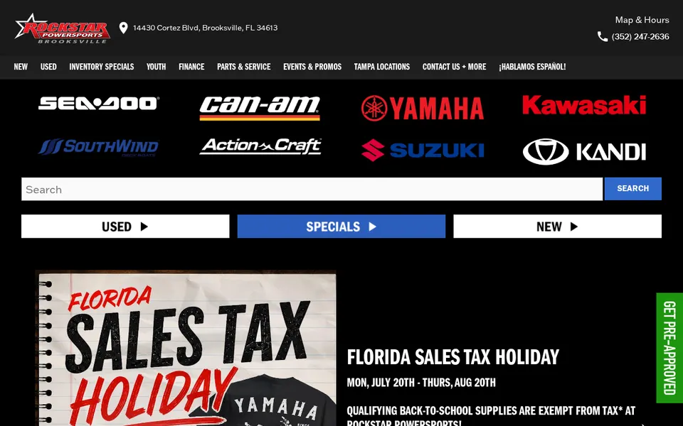 Rockstar Powersports Brooksville website