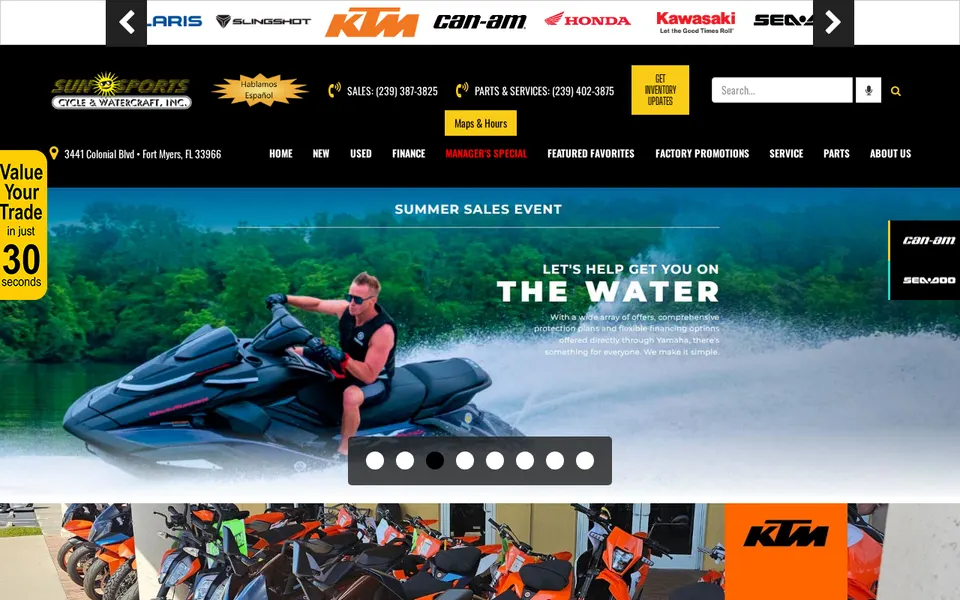 Sun Sports Cycle  Watercraft, Inc. website