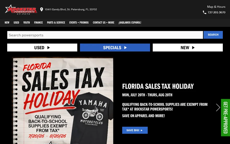 Rockstar Powersports St. Pete website