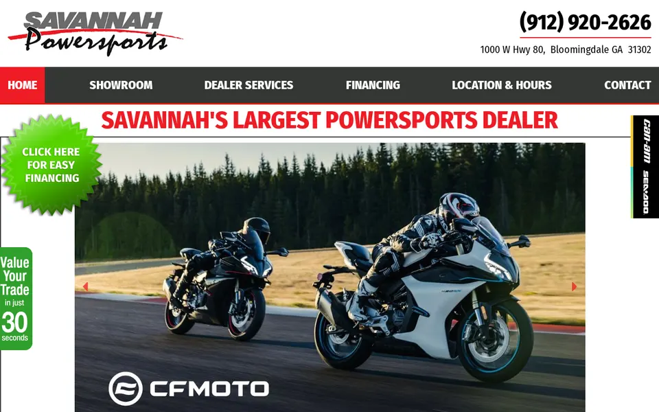 Savannah Powersports Inc. website