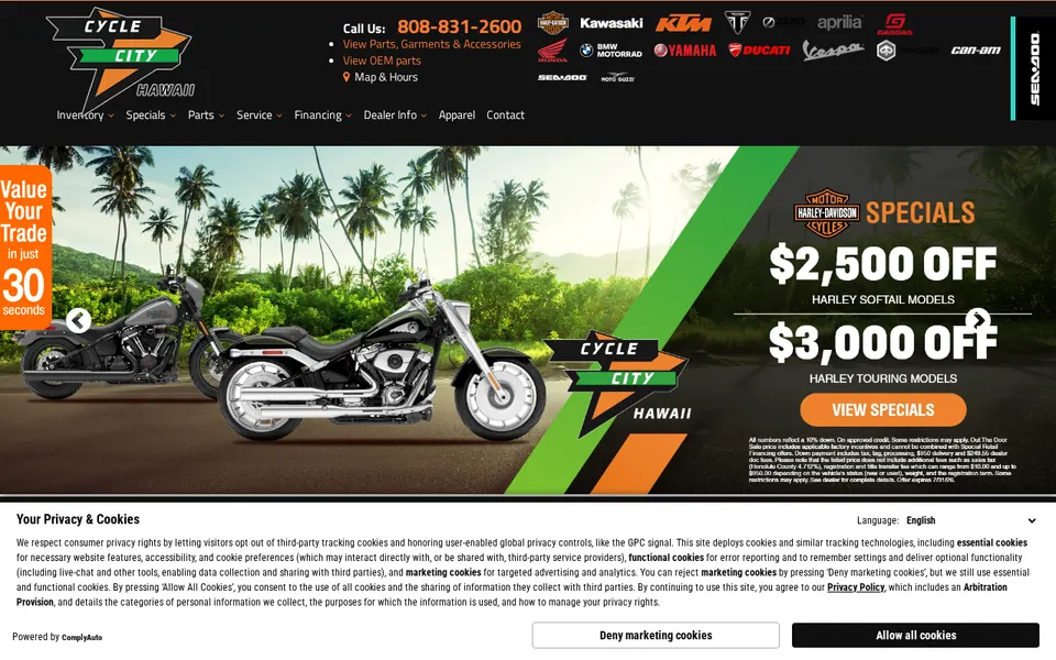Cycle City Hawaii website