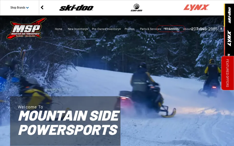 Mountain Side Powersports website