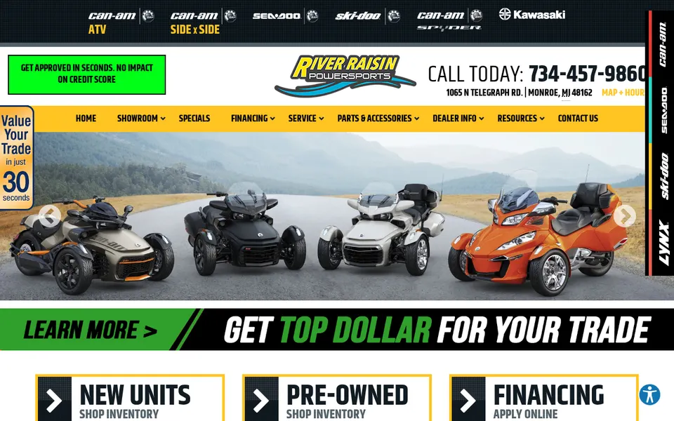 River Raisin Powersports website