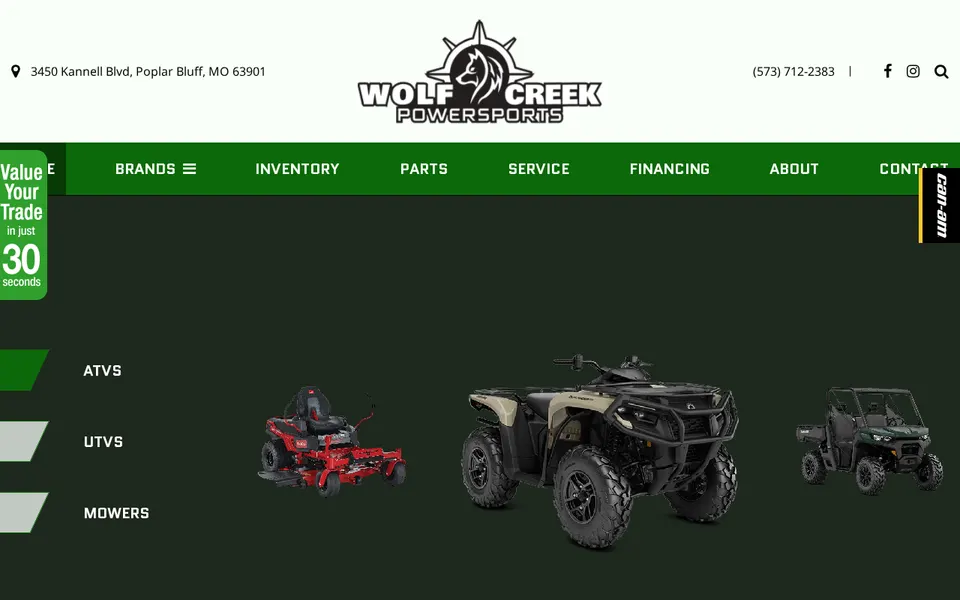 Wolf Creek Powersports website