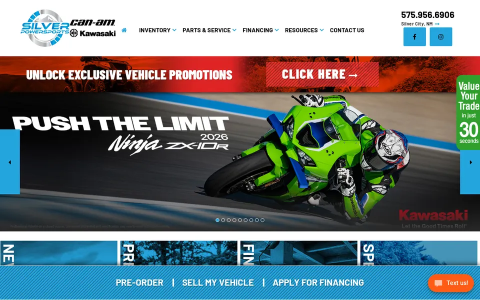 Silver Powersports website