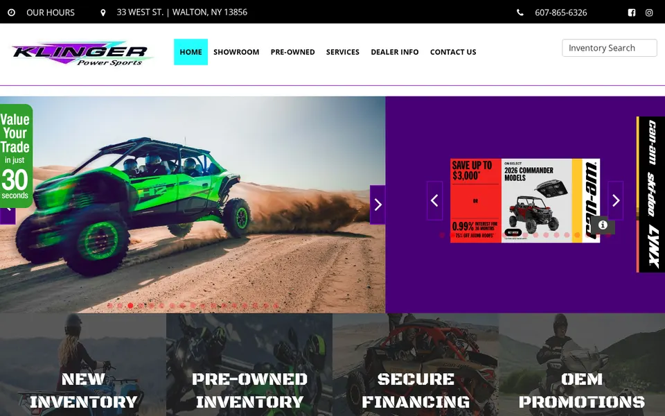 Klinger Power Sports Inc. website