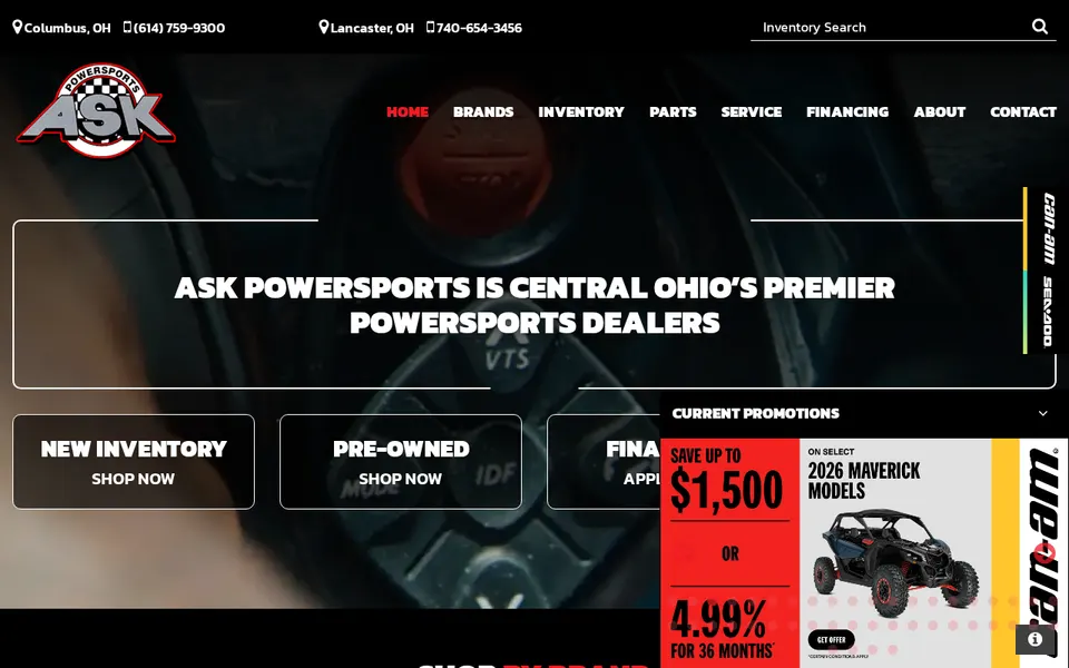 Ask Power Sports-Columbus website