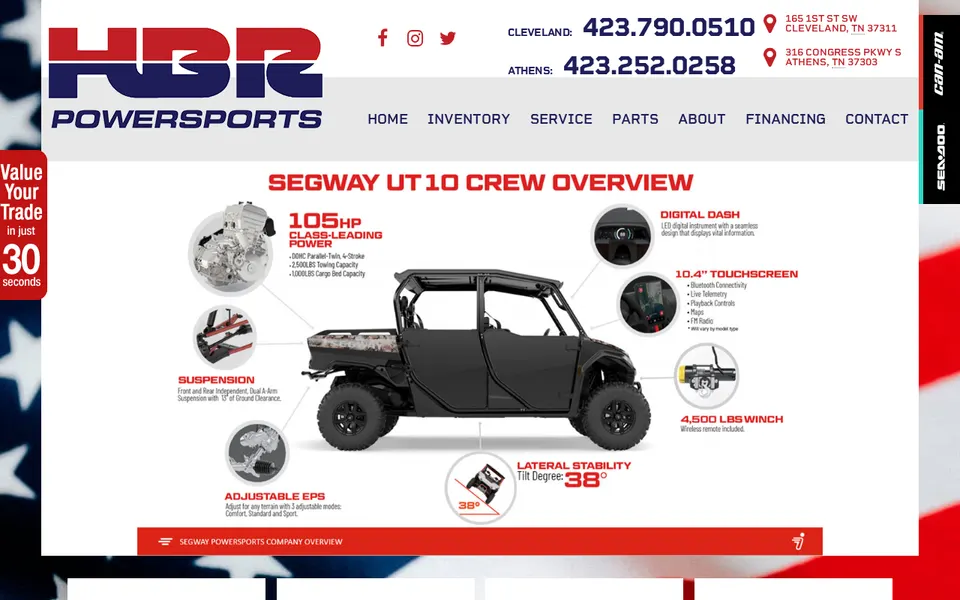 Hbr Powersports website