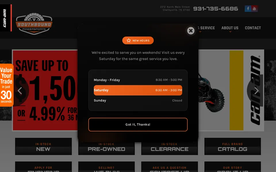 Southbound Powersports website