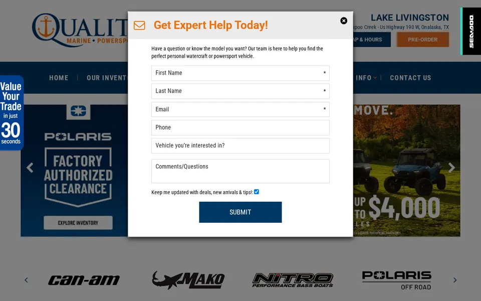 Quality Marine Powersports website