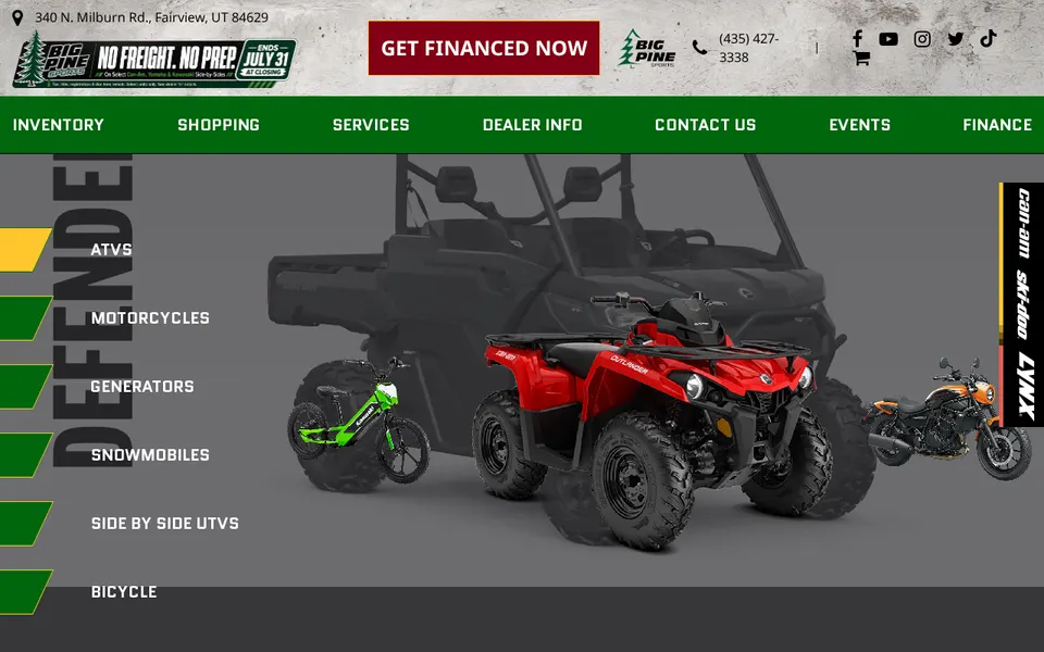 Big Pine Sports website