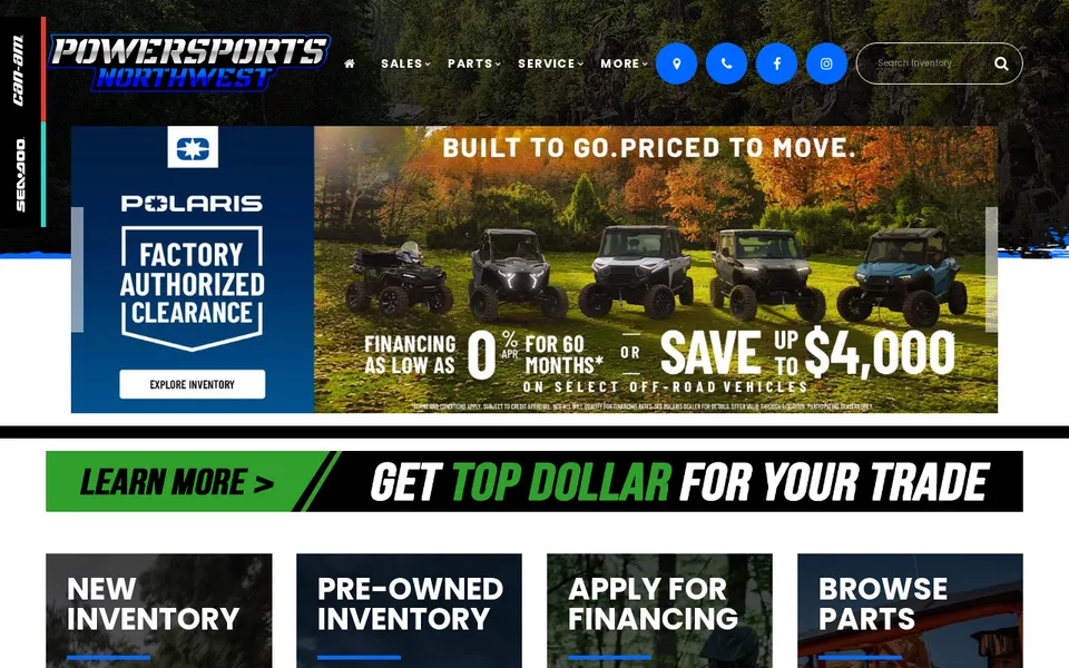 Powersports Northwest website