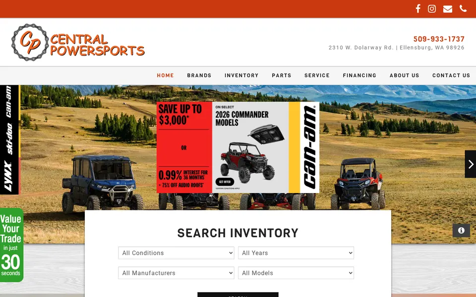 Central Powersports, Llc website