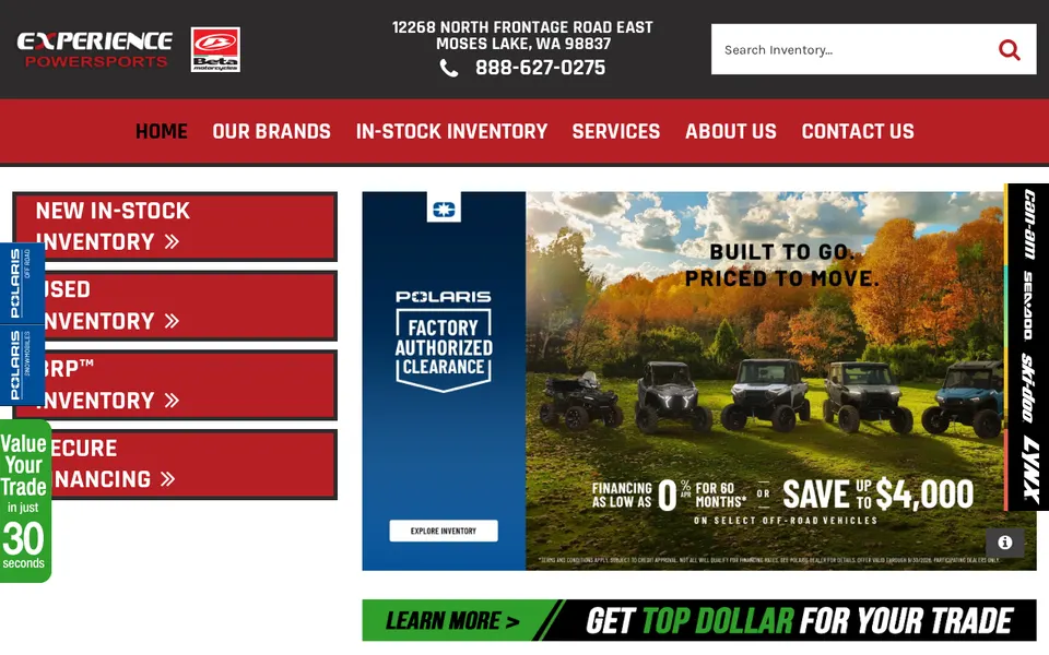 Experience Powersports website