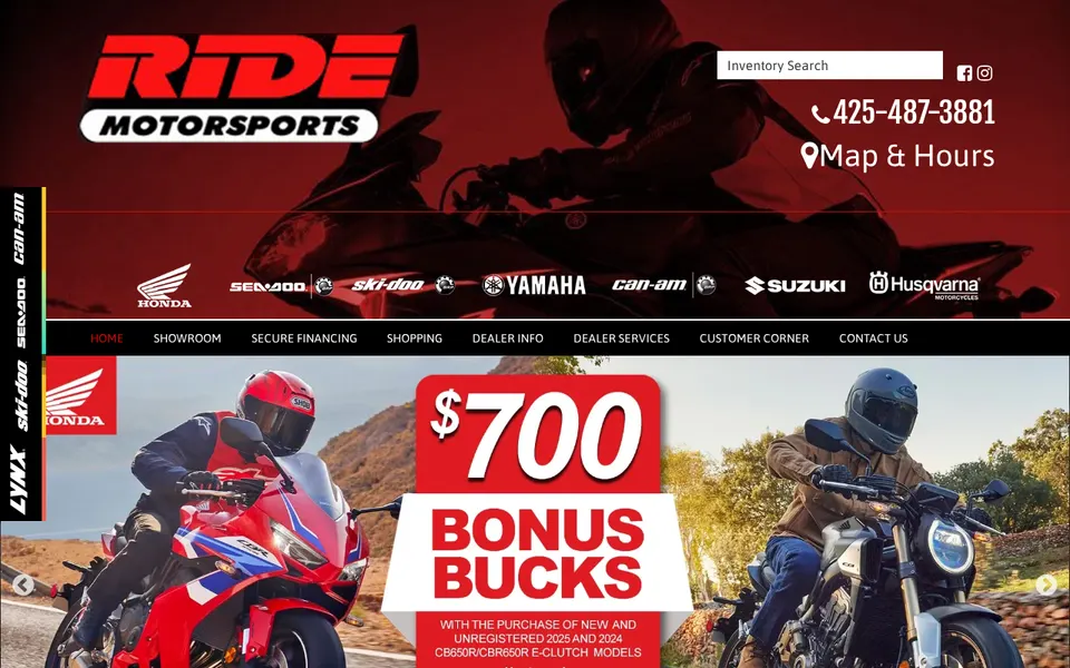 Ride Motorsports website