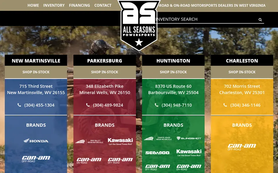 All Seasons Powersports website