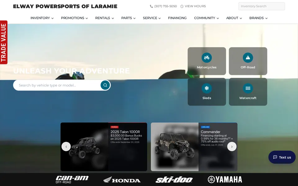 Elway Powersports Of Laramie website