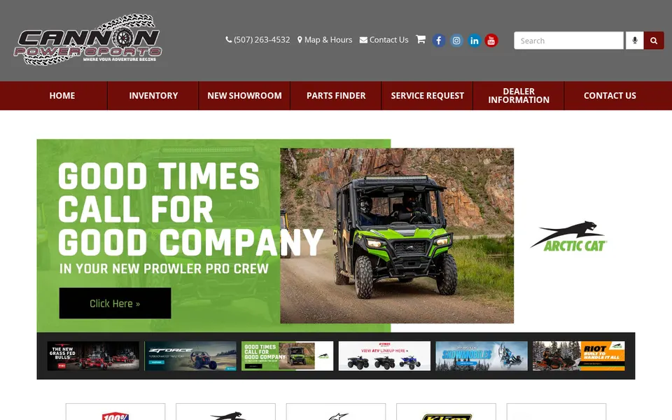 Cannon Power Sports website