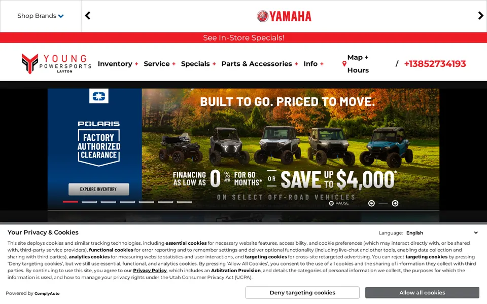 Young Powersports Layton website