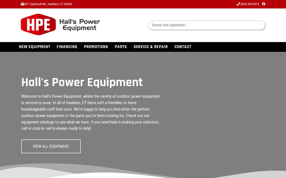 Hall's Power Equipment website