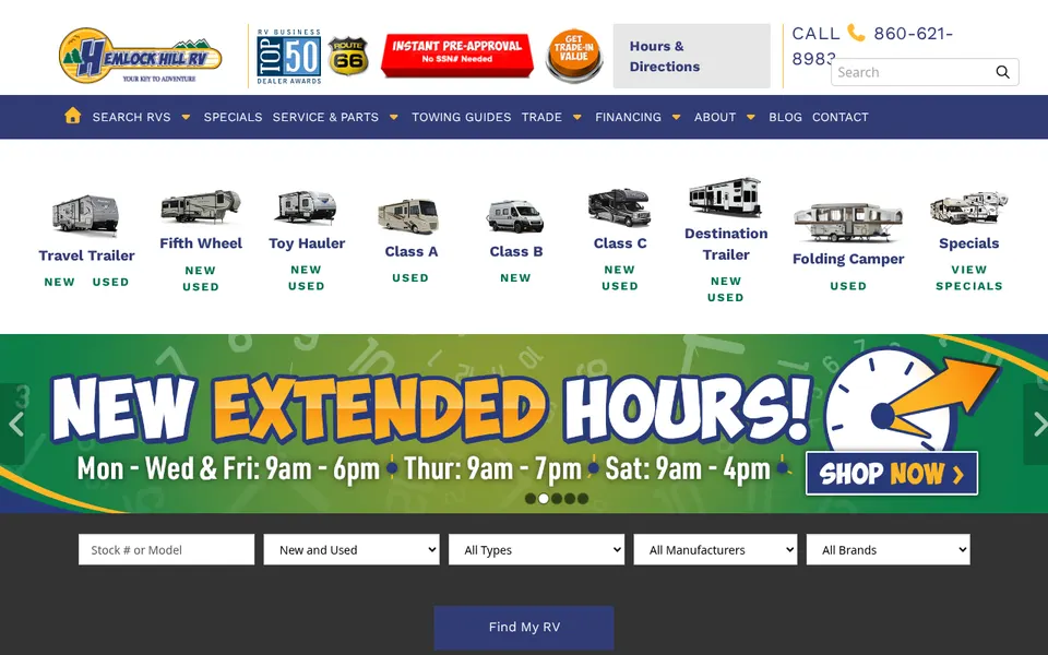 Hemlock Hill RV website
