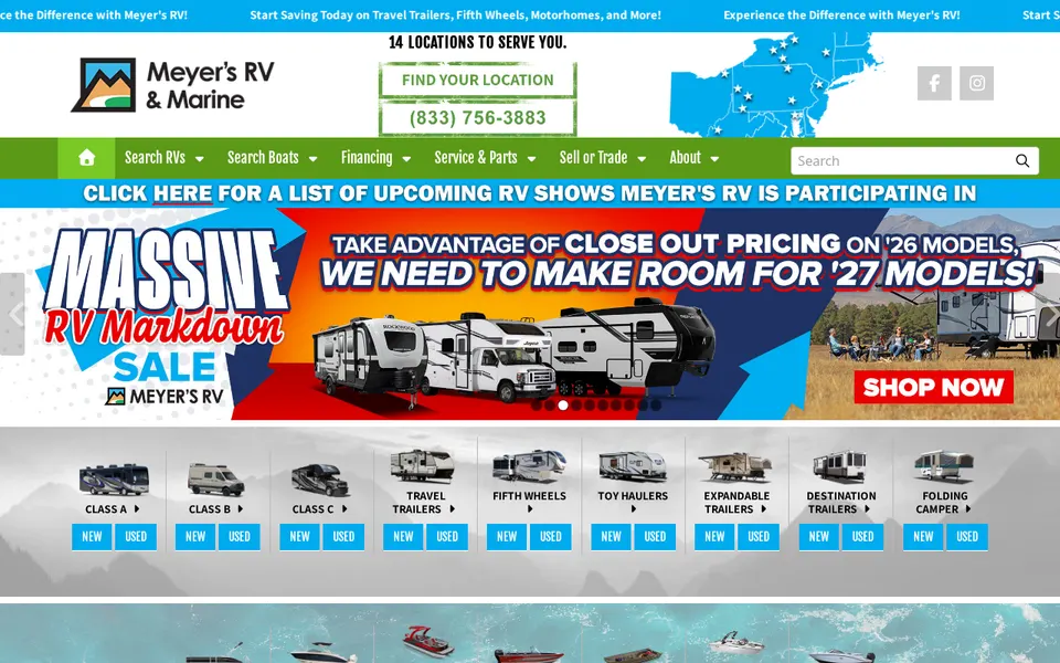 Meyer's RV Superstores - Farmington website