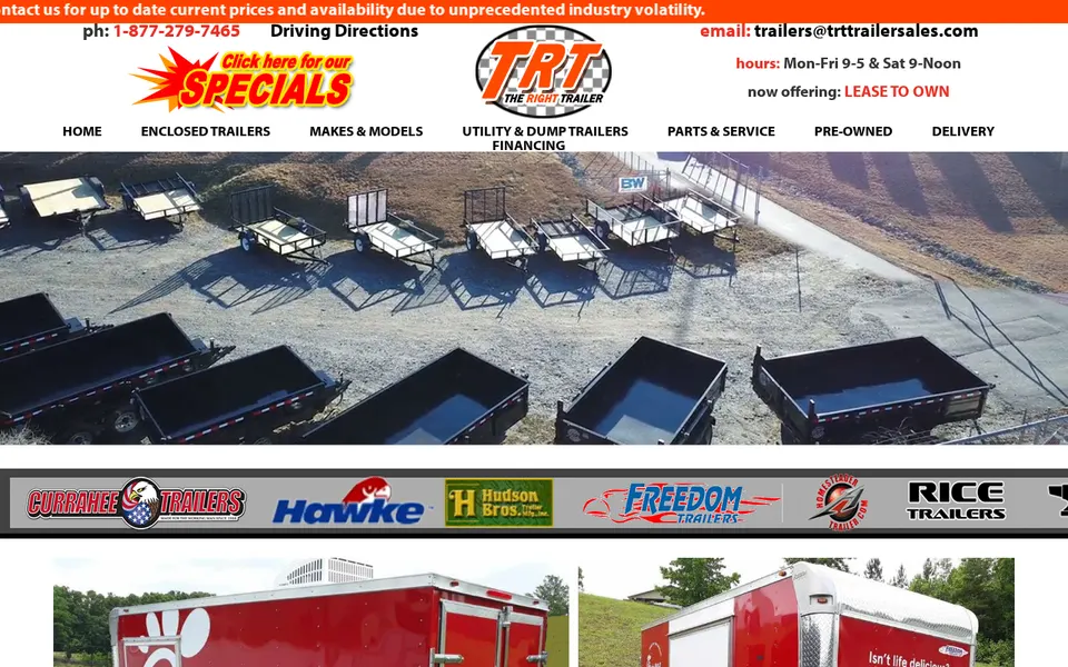 TRT Trailer Sales, Inc. website
