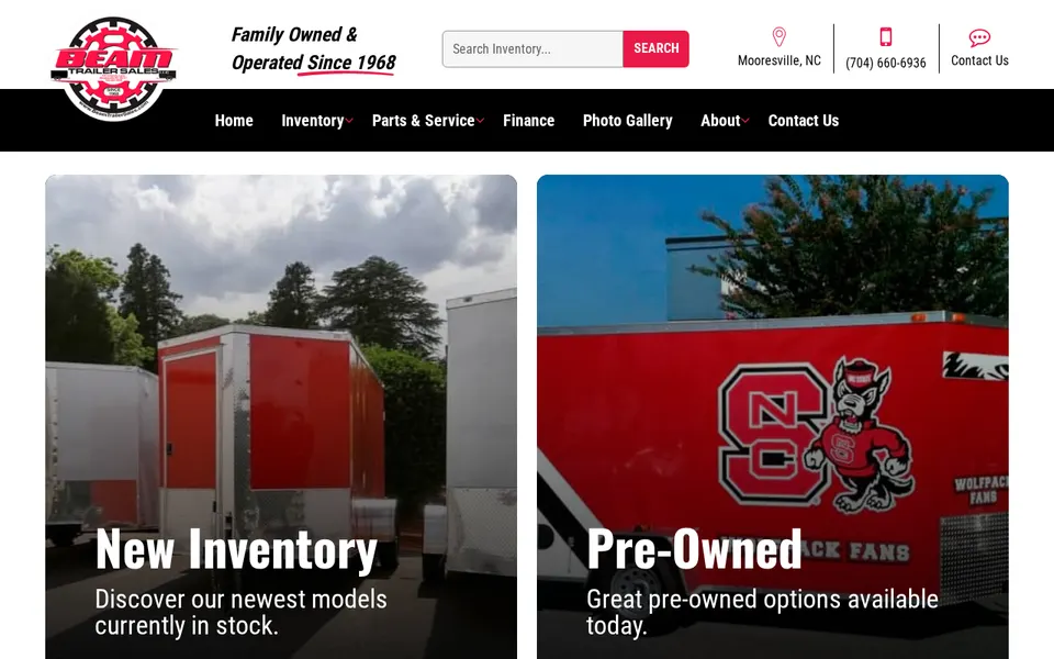 Beam Trailer Sales LLC website